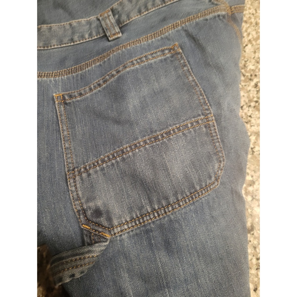 Ridgecut Toughwear Mens 46x30 Blue Denim Work Jeans Straight Leg Cotton Nylon - Picture 3 of 8